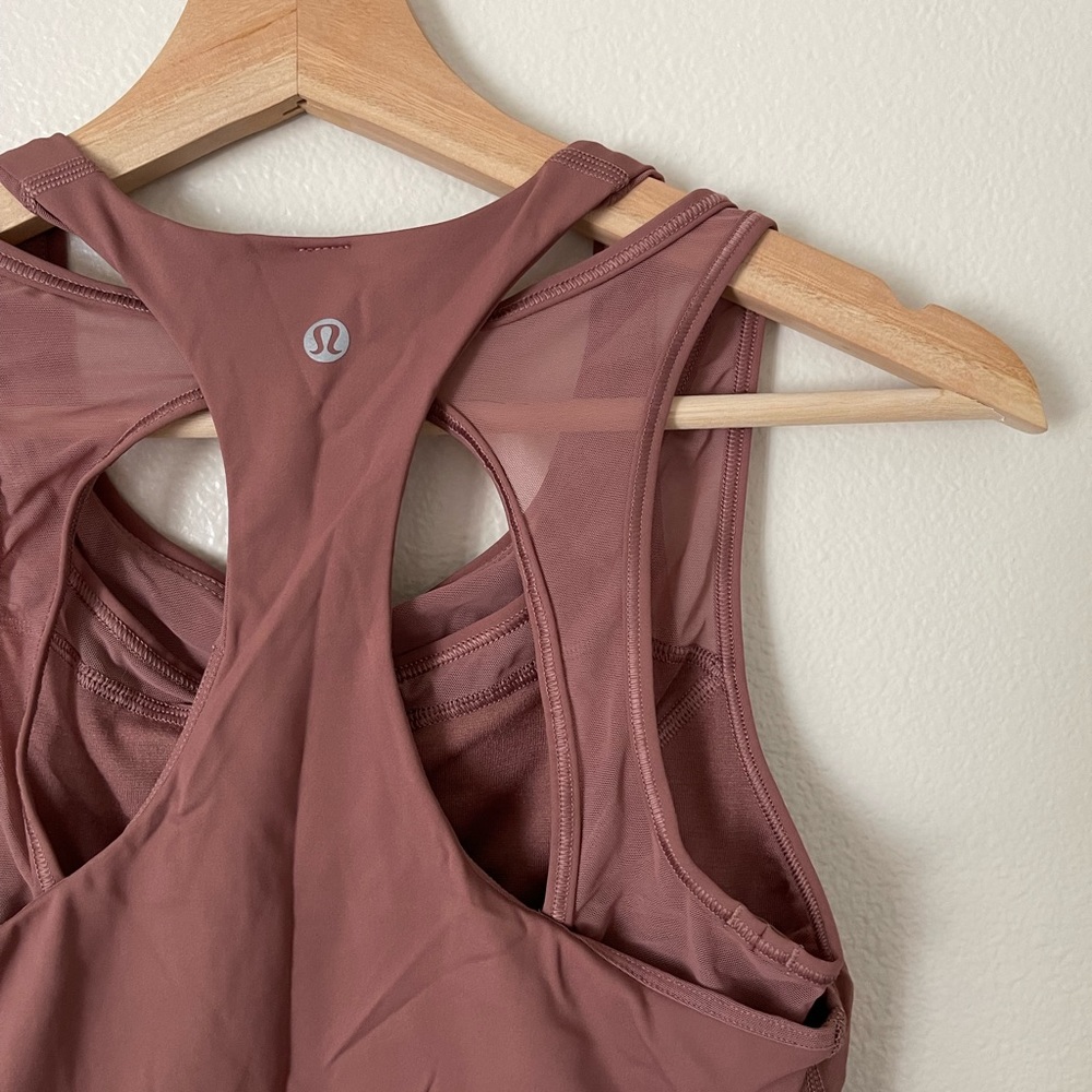 Lululemon Rose Pink Nulu & Mesh Crop, Sz 6